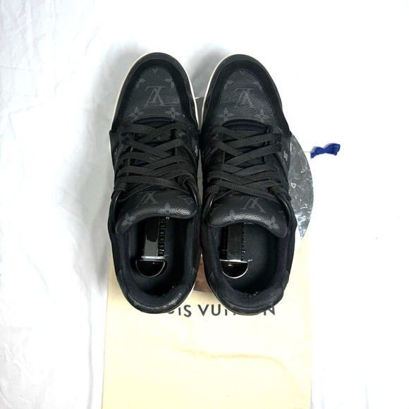 Louis Vuitton LV Trainer Low 'Black Monogram' Sneakers – Size 9 US / 42 EU - Picture 4 of 10